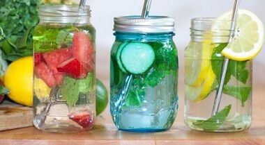 Ejemplo de menú dietético para beber durante 7 días.